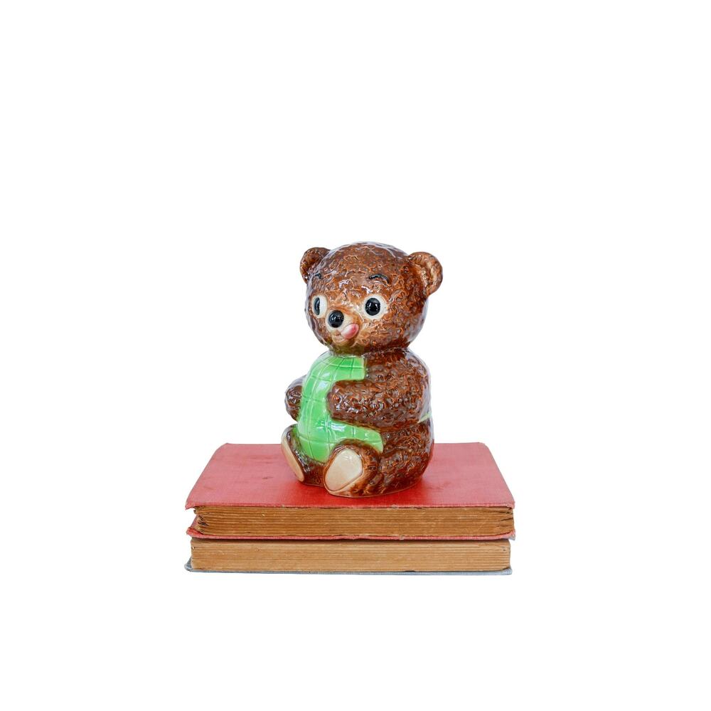 Vintage Goebel West Germany Bear Cub Coin Bank 1970s Retro MCM anthropomorphic